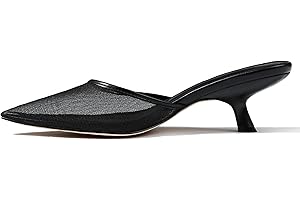 CELNEPHO Kitten Heels Closed Toe Heels for Women Slip On Comfortable Dress Pumps Slide Mesh Pointed Wedding Shoes Casual Office Shoes Leopard Shoes for Women