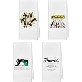 kunlisa Funny Greyhound Glossary Zoomie Absorbent Kitchen Towels and Dishcloths 16×24 Inches Set of 4,Funny Greyhound Hand Towel Dish Towel Tea Towel for Kitchen Bathroom Decor