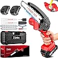 Tietoc Cordless Mini Chainsaw 6 Inch [Women Friendly] Small Chainsaws Battery Powered, Electric Saws With Security Lock & Auto Oiler System, Super Handheld Rechargeable Chain Saw For Wood/Tree Cutting