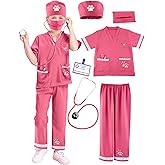 Puteraya 6 Pcs Kids Animal Doctor Costume Set Veterinary Dress Up Clothing for Kids Career Day Halloween Role Cosplay