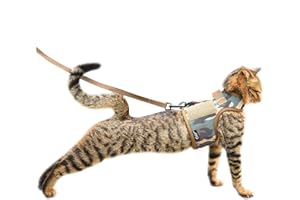 YIZHI MIAOW Tactical Cat Harness and Leash for Walking Escape Proof Breathable Mesh Fabric, Jungle Camo, Large, Adjustable Cat Walking Jackets, Padded Stylish Cat Vest