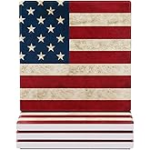 wonlex Ceramic Coasters Absorbent for Drinks, Patriotic Coaster with Cork Base for Coffee Table, Housewarming Gift for Women and Men, Home Decor, 4 Pack (USA Flag)