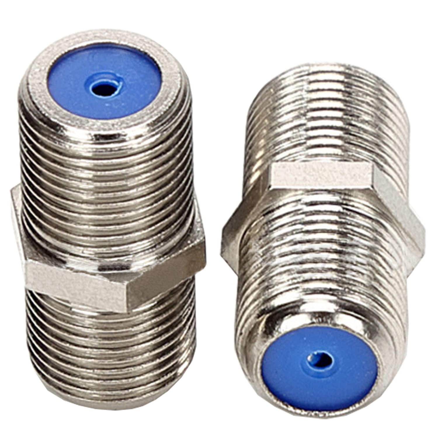 Fohevers 2 Pcs F Type Female to Female Barrel Connector Satellite Adapter for Cable Box, Satellite Receiver — image 1