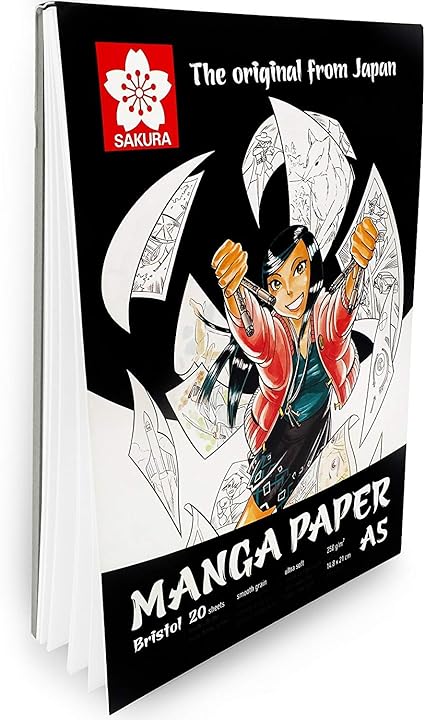 Amazon Com Sakura Manga Paper A5 Drawing Pad 20 Sheets 250gsm Portrait Arts Crafts Sewing