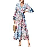 Sissyaki Womens Long Sleeve Summer Maxi Dress 2026 Floral Dress Spring Wedding Guest Dress