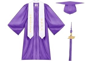 Dlala Preschool and Kindergarten Graduation Cap Gown Stole Package 2025 Tassel Set for Kids, Certificate