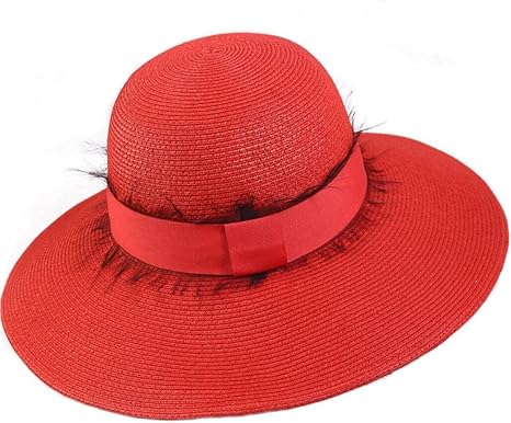 ladies red straw hats