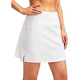 SANTINY 16" Golf Skorts Skirts for Women Zipper Pockets Women's High Waisted Tennis Skirt Athletic Skort