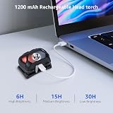 Lepro Head Torch Rechargeable 2 Pack Waterproof LED Headlamp 6 Modes 30H view 4