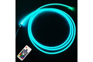 FOPLIT 6mm LED Fiber Optic Lights for Room DIY Decoration - USB RGB Color Change Remote Controller Side Glow Plastic Optical Fibre Illuminator Kits (3.3 Yards (3 Meters))