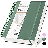 Spiral Notebook Journal, 360 Pages College Ruled Notebooks, Lined Thick Journals for Women Men,B5 Big Spiral Notebooks with 100GSM Paper, Spiral Bound Journal for Writing Work School Green 7.6"×10"
