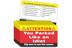 Attention You Parked Like an Idiot Business Cards, Funny Parking Violation Cards for Adults, Bad Parking Business Cards, 50PC