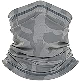 JIANYI Cooling Neck Gaiter Face Mask Balaclava Sun UV Protection Breathable Bandanas Scarf Face Cover for Men Women (Gray)