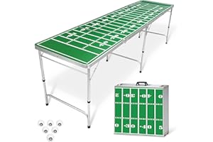 GoPong 8 Foot Portable Beer Pong/Tailgate Tables (Black, Football, American Flag, or Custom Dry Erase)