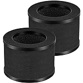 2 Pack TZ-K1 Replacement Filter Compatible with FreAire KN6391, Compatible with ToLife TZ-K1, Compatible with VOOPNU DH-JH12, for MK-01 MK-06, MJ012H, 3-in-1 Filter Replacement for Smoke Pollen, Black