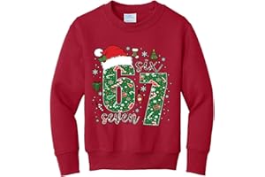 wild custom apparel 67 67 Six Seven Boys Girls Kids Youth Ugly Funny Christmas Sweater Crewneck Sweatshirt