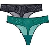 Smart & Sexy womens Mesh & Lace Thong Panties, Available in Multi Packs