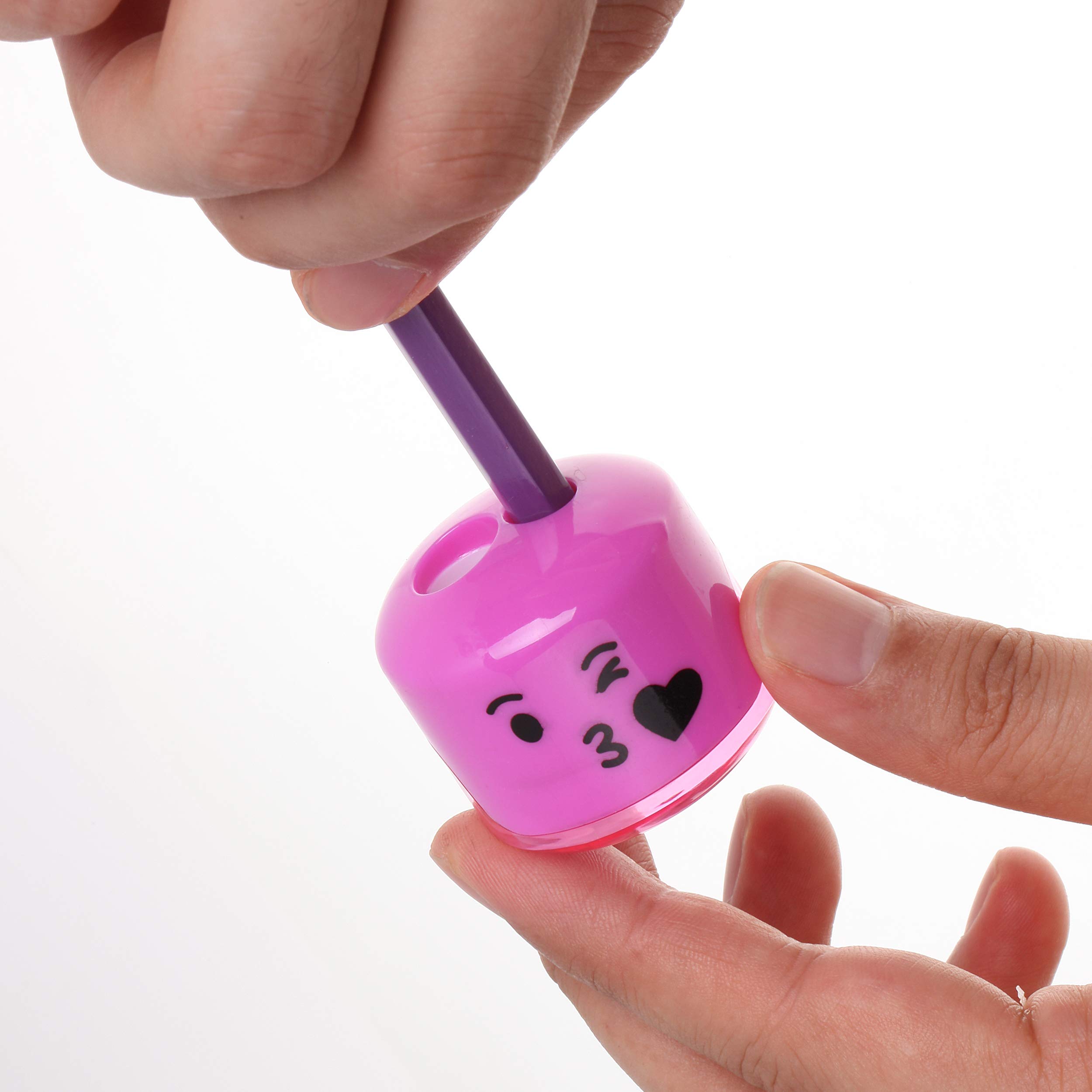 Mr. Pen- Pencil Sharpener, Smiley Sharpener 6 Pack, Pencil Sharpener Kids, Back to School Supplies