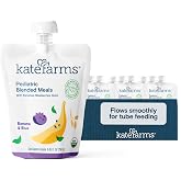 KATE FARMS Pediatric Blended Meal, Banana and Blueberries, 12 Pack | Organic blended meal with 8g protein and whole food nutrition for oral or tube feeding.