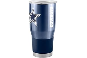 Team Fan Apparel NFL 30oz Gameday Stainless Steel Tumbler, Insulated For Hot & Cold, Slider Lid, Silicone Grip, Officially Licensed (Dallas Cowboys - Navy)