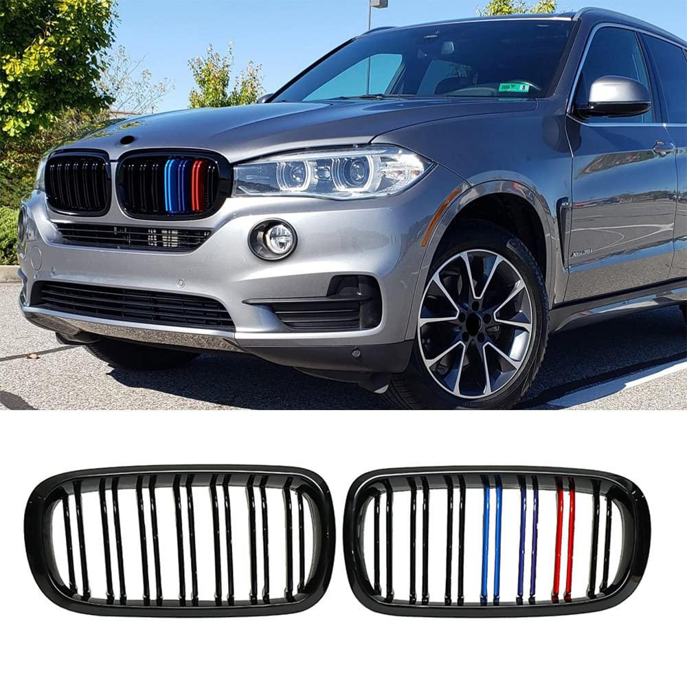 Satz Kühlergrill Schwarz Glanz Doppelsteg Passend Für BMW X5 F15 +X6 , 64,95