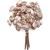 Floroom Ranunculus Artificial Flowers 18 Pcs Taupe Brown Faux Silk Mini Ranunculus Bulk Fake Wedding Filler Flowers for DIY Bouquets, Centerpieces, Bridal Shower Decorations & Arrangements