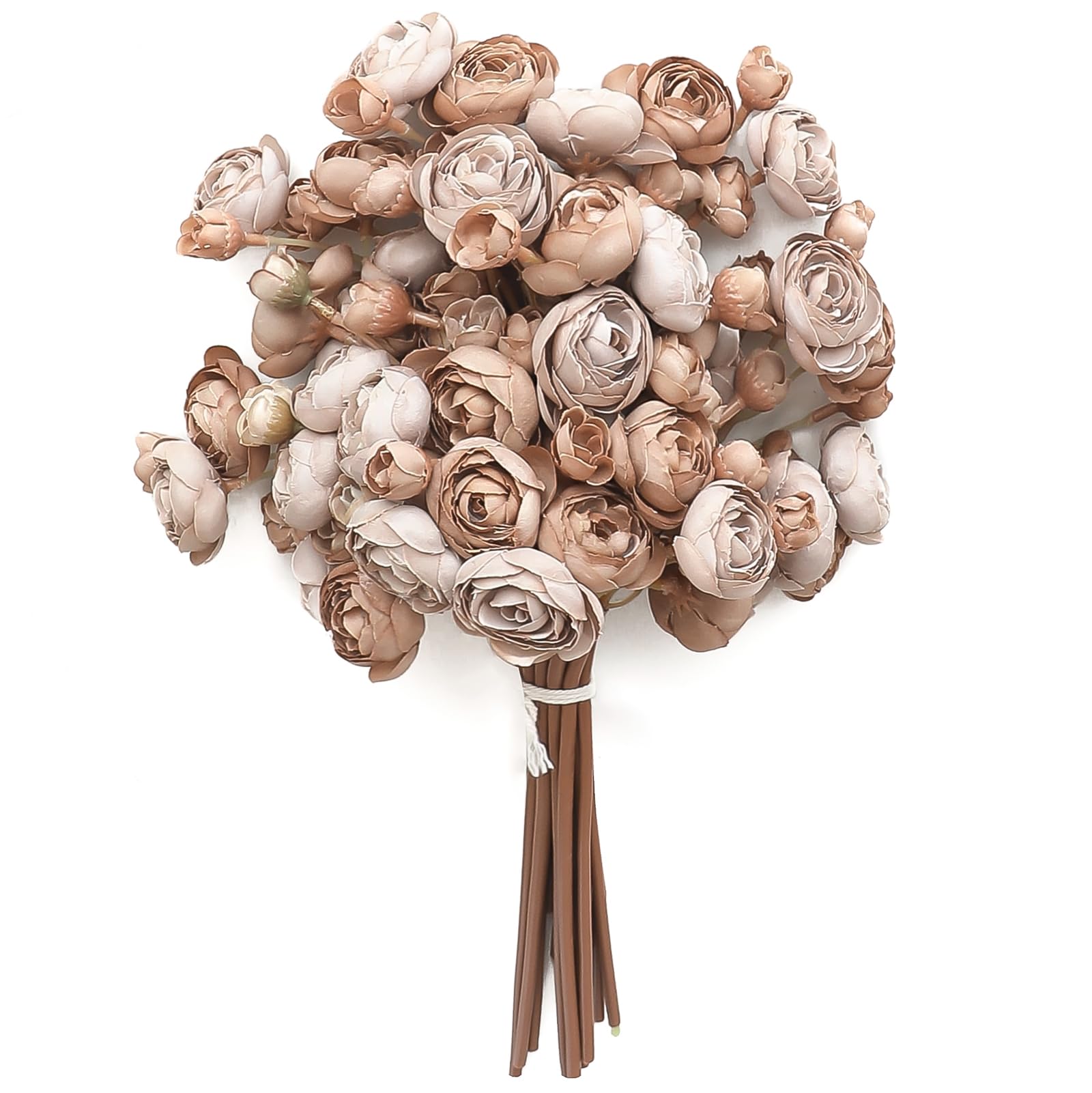 Photo 1 of Floroom Ranunculus Artificial Flowers 18 Pcs Taupe Brown Faux Silk Mini Ranunculus Bulk Fake Wedding Filler Flowers for DIY Bouquets, Centerpieces, Bridal Shower Decorations & Arrangements