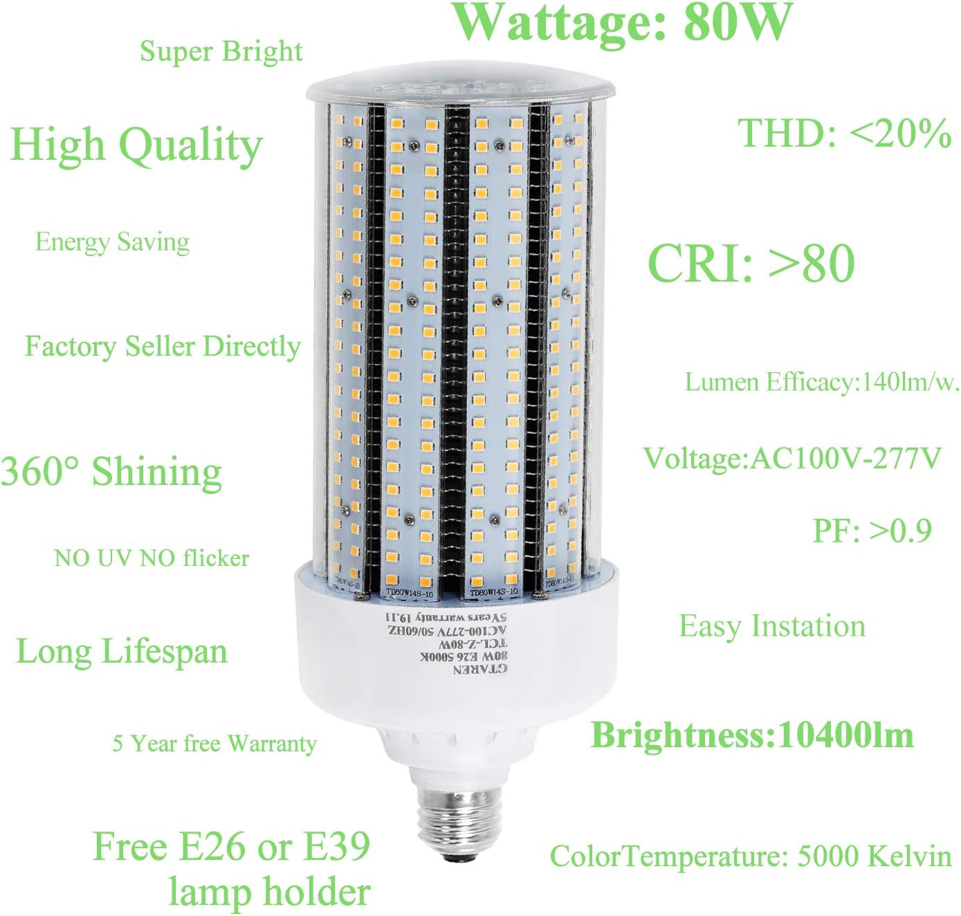 120W LED Corn Light Bulb,LED Replacement 500 Watt Metal Halide HPS