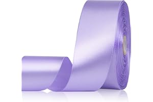 Sagaat Coral Purple Ribbon 1-1/2 Inch 50 Yards, Lavender Satin Ribbon for Flower Bouquet, Crafts, Gift Wrapping, Bridal Invitations, Hair, Festival and Party Decorations