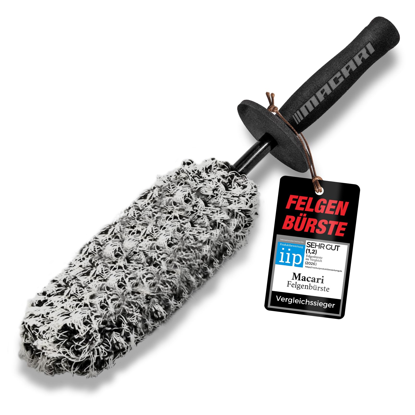 Macari EXTRA DÜNNE Premium Microfaser Auto Felgenbürste für Alufelgen Extra schonende Felgenreiniger Bürste Optimale kratzfreie Felgenpflege, Felgenschrubber, Felgen Reinigung für alle Felgentypen
