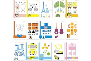 ANIUHL 20 Sheets 3D Printer Drawing Molds Paper Stencils for 3D Printing Pen, 40 Patterns and a Clear Plate Set