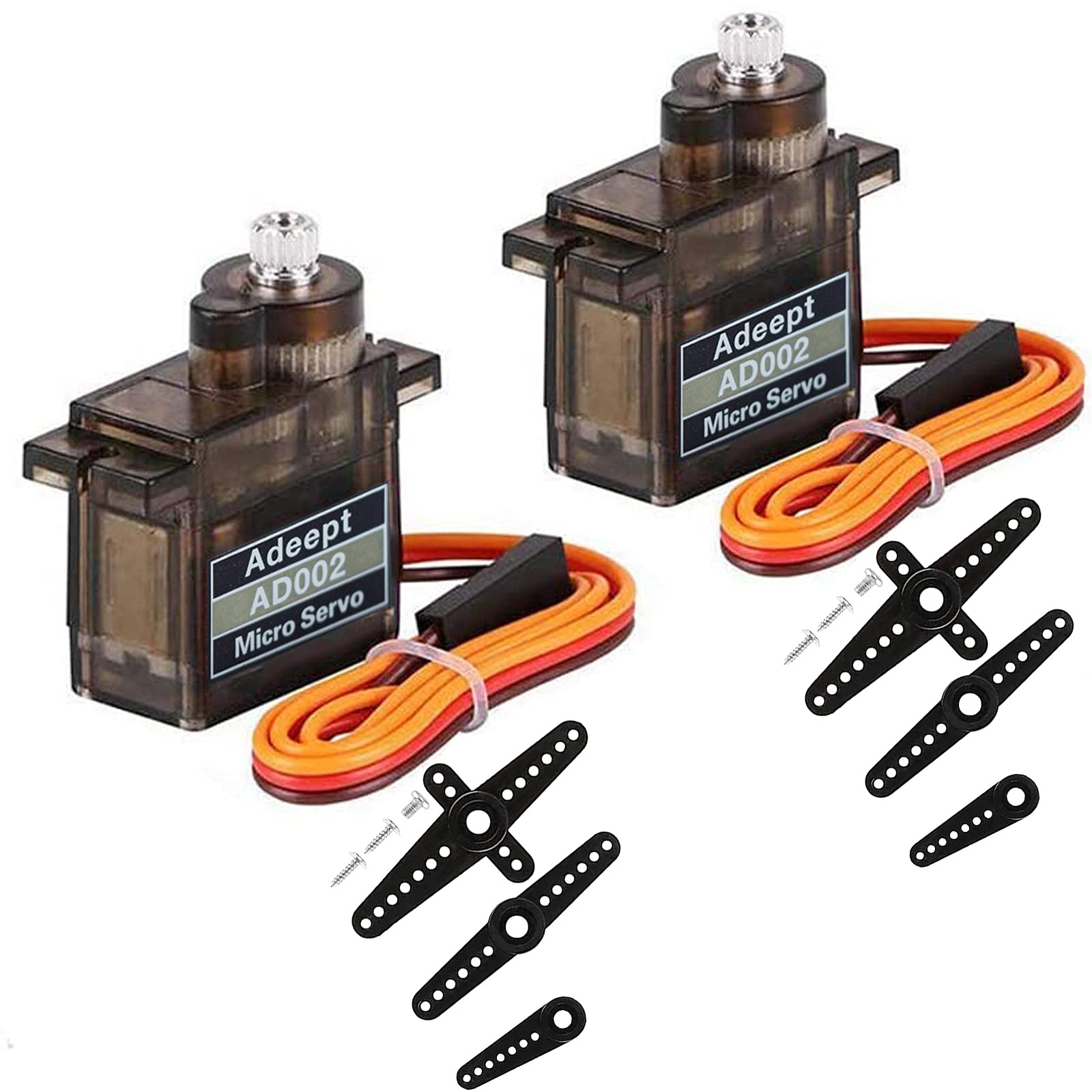 Adeept AD002 2 Pcs 90S 9G Micro Servo Motor, Metal