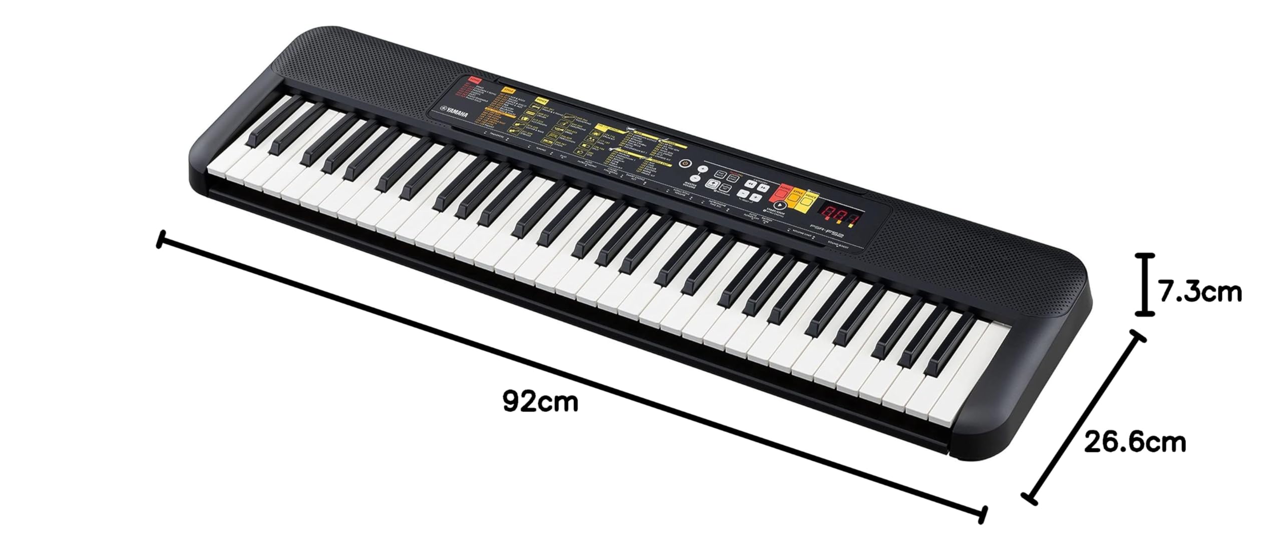 Yamaha PSR-F52 Digital Keyboard Black - Compact Digital Keyboard for Beginners with 61 Keys, 144 Instrument Sounds and 158 Accompaniment Styles