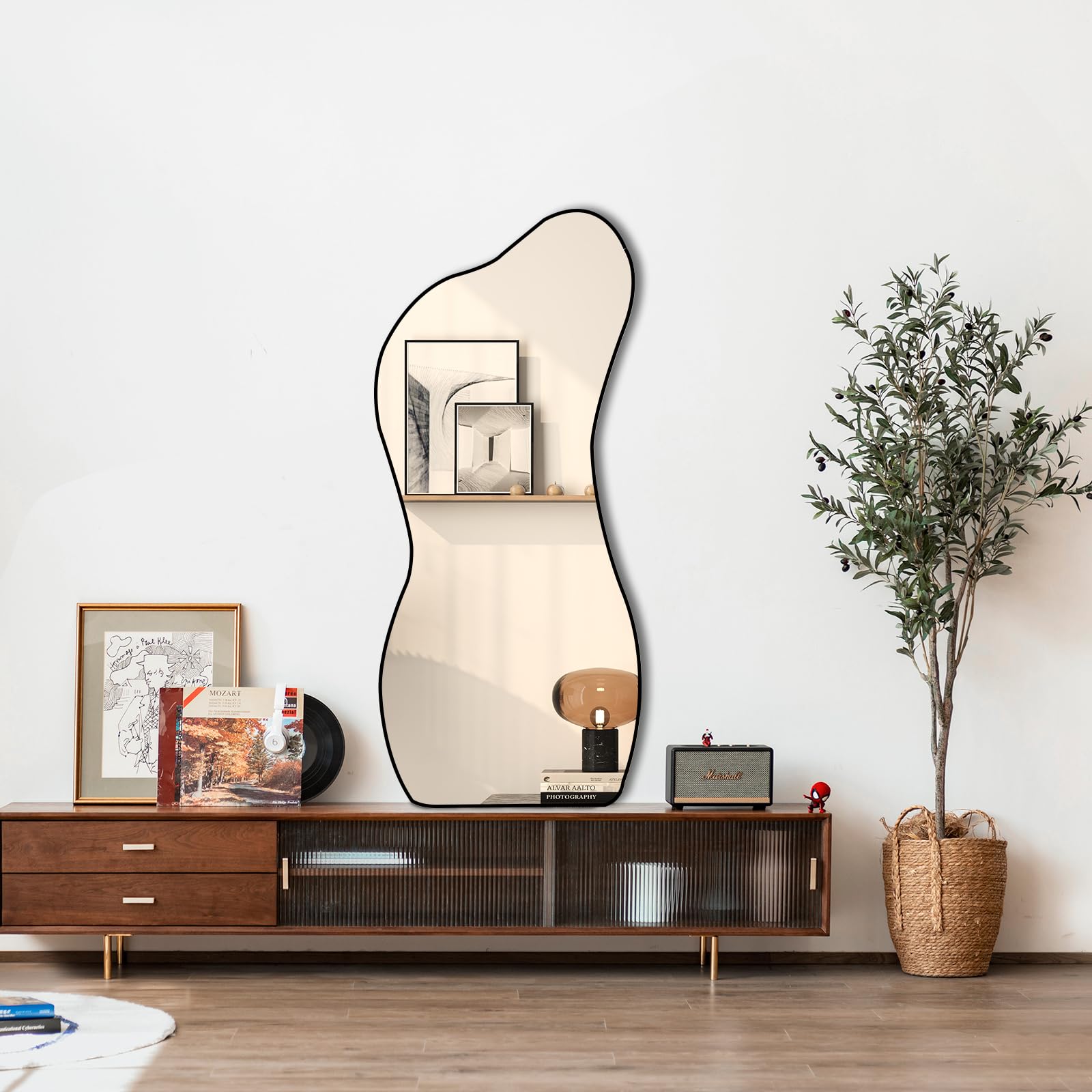 POZINO Irregular Mirror, Asymmetrical Wall Mirror, 47.2