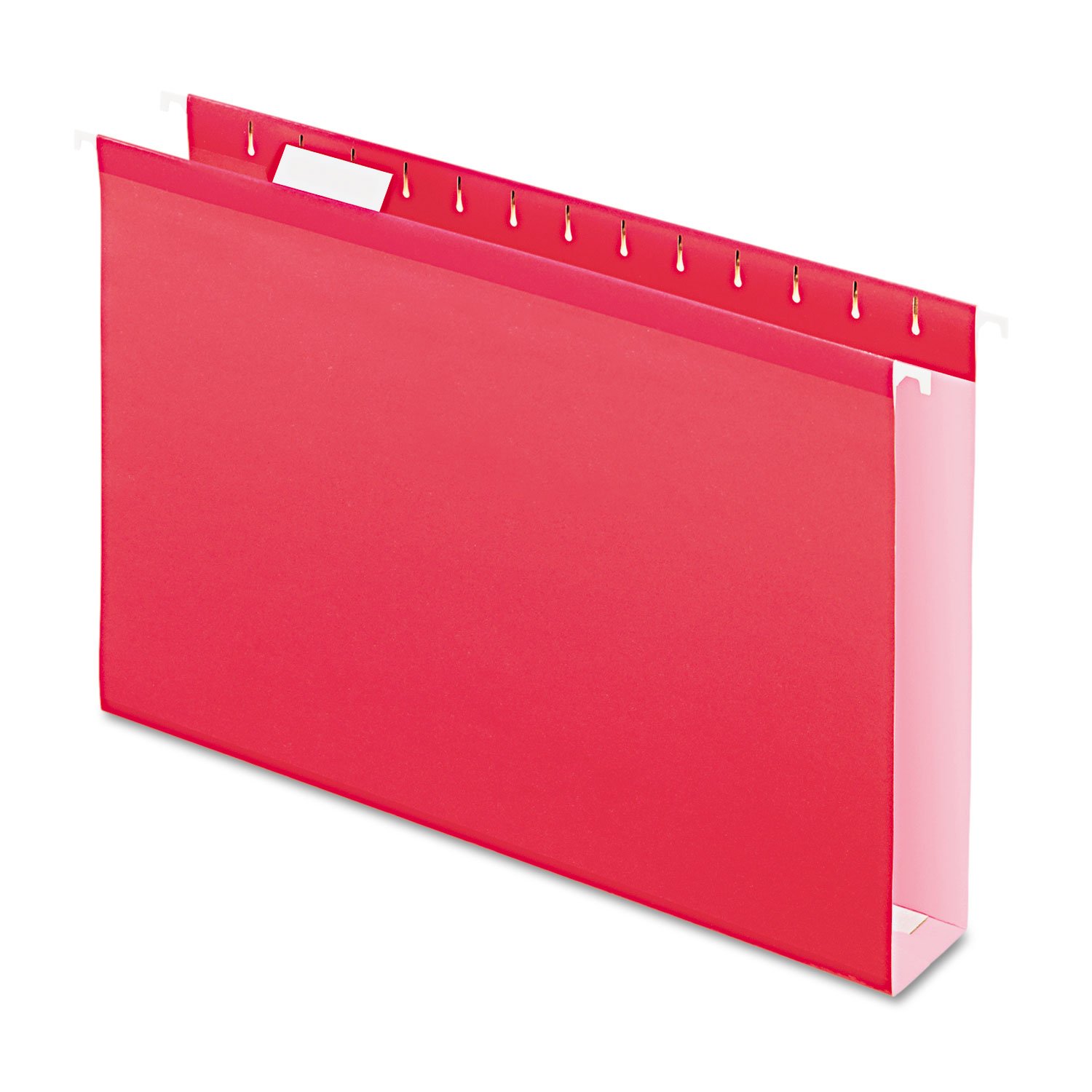 Pendaflex Extra Capacity Reinforced Hanging File Folders, 2", Legal Size, Red, 1/5 Cut, 25/BX (4153x2 RED)