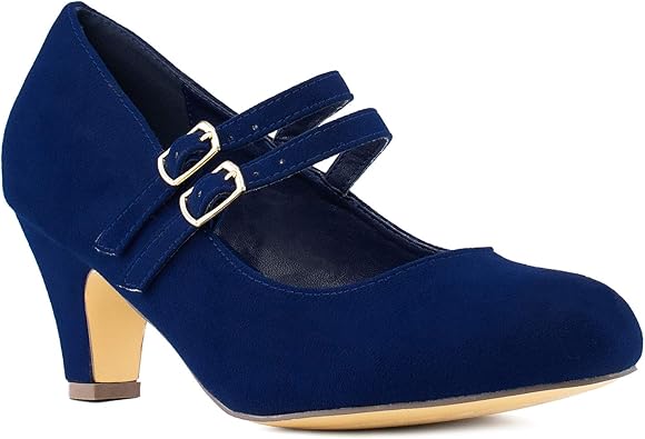 wide width chunky heels