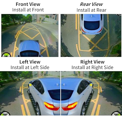 EWAY Mini Universal 360° Backup Rear Front Side View Car Camera