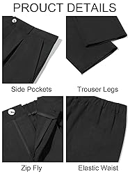 Runcati Mens Casual Pants Elastic Waist Lightweight