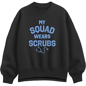 Instant Message - My Squad Wears Scrubs - Womens Oversized Crew