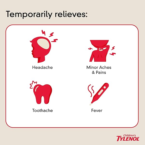 CHILDREN’S TYLENOL LIQUID ORAL SUSPENSION MEDICINE, ACETAMINOPHEN PAIN RELIEVER & FEVER REDUCER FOR COLD + FLU SYMPTOMS & SORE THROAT, ASPIRIN-, IBUPROFEN- & ALCOHOL- FREE, GRAPE, 4 FL. OZ