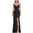 VFSHOW Womens Sexy Formal Ruched Fitted High Slit Bodycon Maxi Dress Spaghetti Strap Sweetheart Cocktail Prom Evening Gown