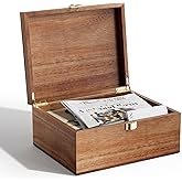 Yaoyiizy Wooden Keepsake Box, Acacia Memory Box with a Hinged Lid, Wooden Storage box, for Picture Letter Time Capsule - Wooden Gift Boxes