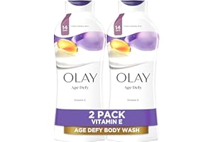 Olay Body Wash for Women, Age Defying with Vitamin E, 24hr Moisturizing, Hydrating & Refreshing, B3 Vitamin Complex, Free of Parabens & Phthalates, For All Skin Types, Scented, 22 fl oz (Pack of 2)