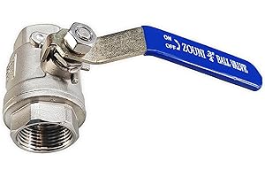 ZOUNI 3/4 Inch Ball Valve, Premium 304 Stainless Steel Full Port Forged NPT Ball Valve for Water Oil and Gas with Long Handle Shut Off Switch, 1000 WOG (1, FNPT x FNPT 3/4")
