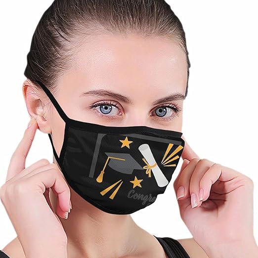 Congrats Grad Graduation Cap Cloth Face Masks Washable
