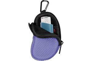 MEDMAX Neoprene Asthma Inhaler Holder, Protective Portable Travel Handy Holster, Lightweight Carrying Case with Carabiner Clip and Mesh Pocket Inside, Inhaler Not Included (Case Only) (Violet)