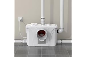 CrestWave 900W Macerator Pump, Automatic Sink Pump 2200GPH High Flow, Max.H 29.5ft, Quiet 45dB, Anti-Clog Design, with Full Accessories for Off-grid Upflush in Basement Toilet Kitchen Bathroom Laundry