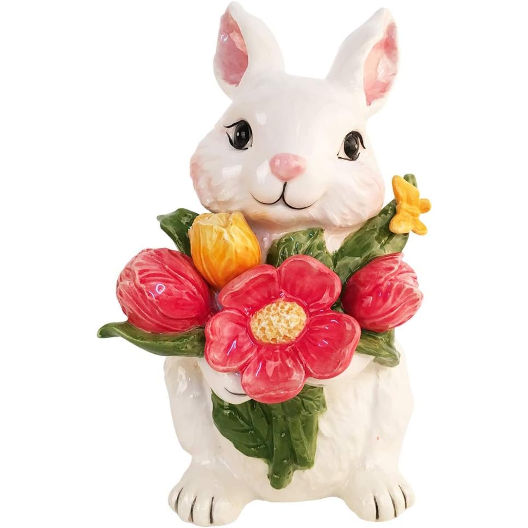 Photo 1 of Blue Sky Ceramics Blossom Valley Floral Bunny Figurine, Multi
