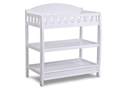 white wooden changing table
