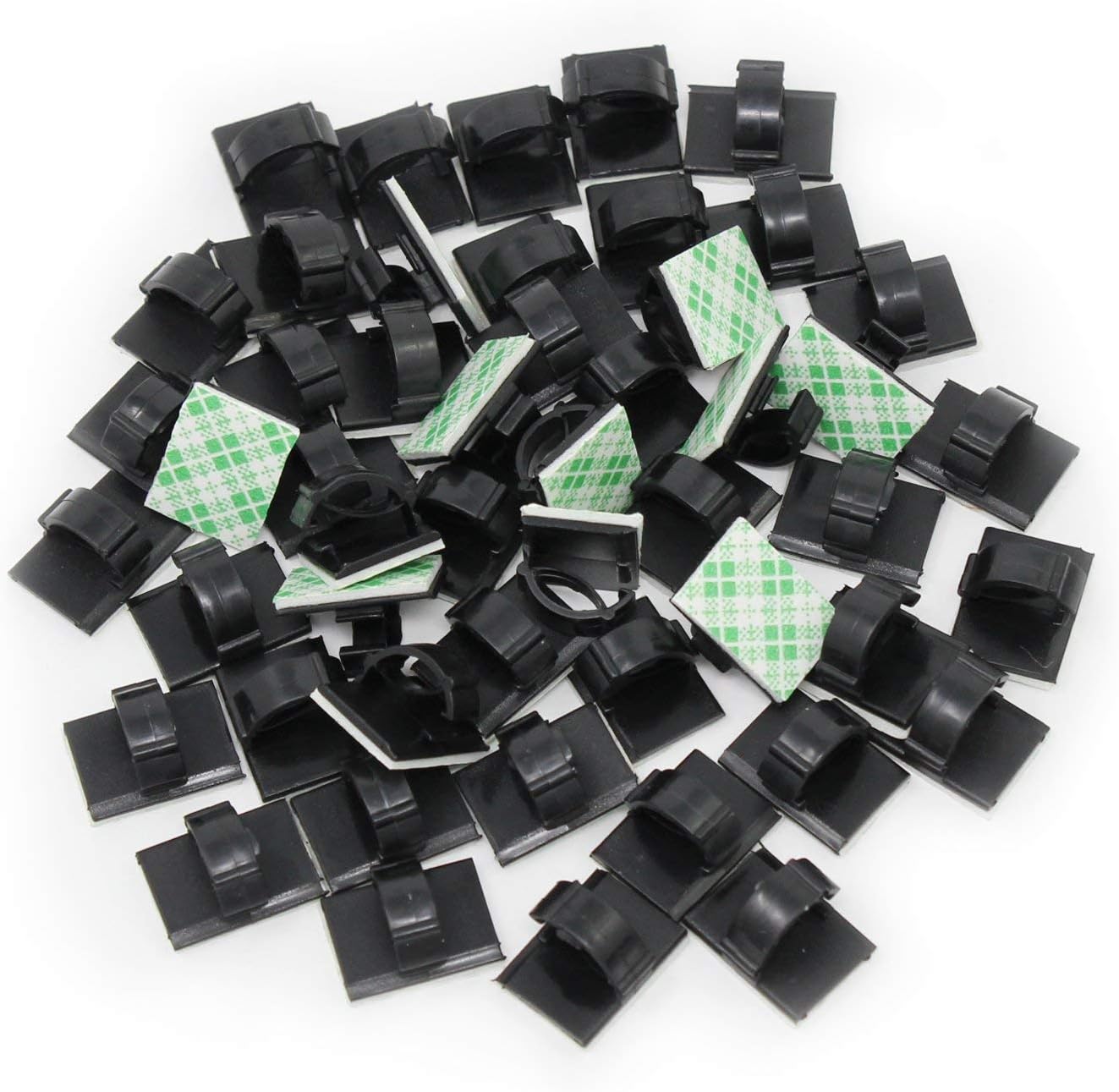 XHF 100 Stück Kabelbinder-Halterungen Selbstklebend – Schwarz, 2,8 Cm, Mit 3M-Kleber